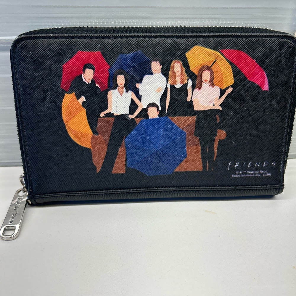 Friends Themed Wallet with Colorful Umbrellas